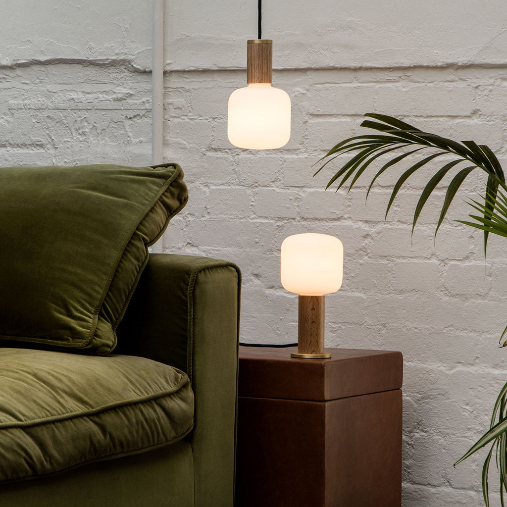 Tala Oblo Pendant Light in Graphite in a styled interior setting
