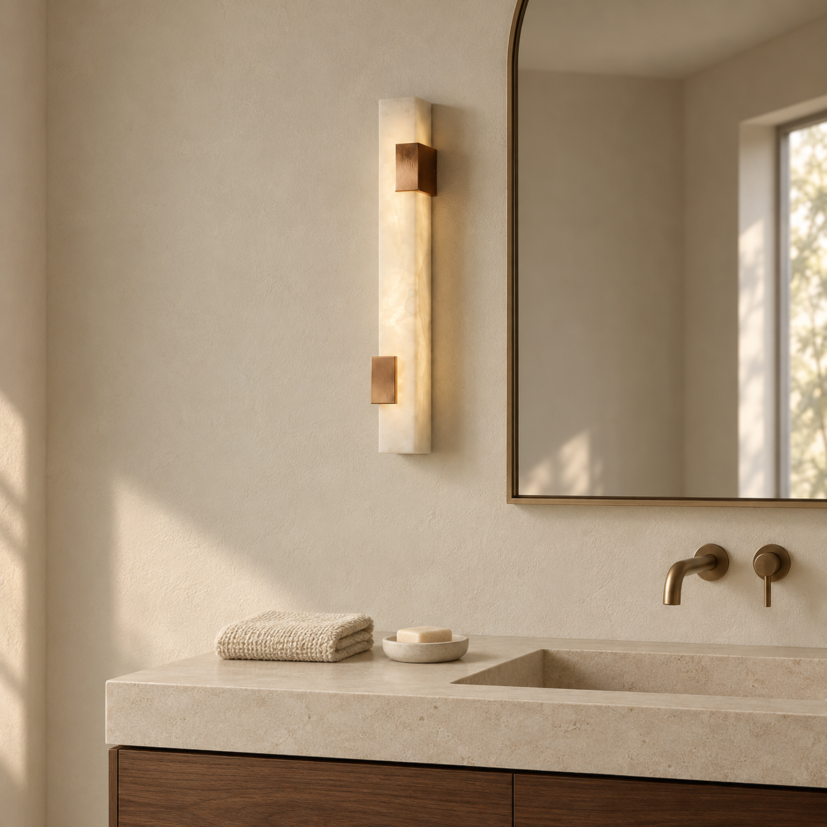 Araco Lumière Frozen Prism Alabaster Wall Light