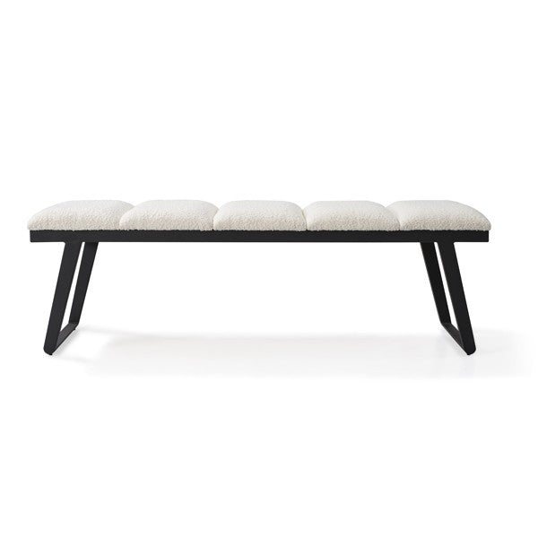 Ponce Bench - Chex Polar Bouclé