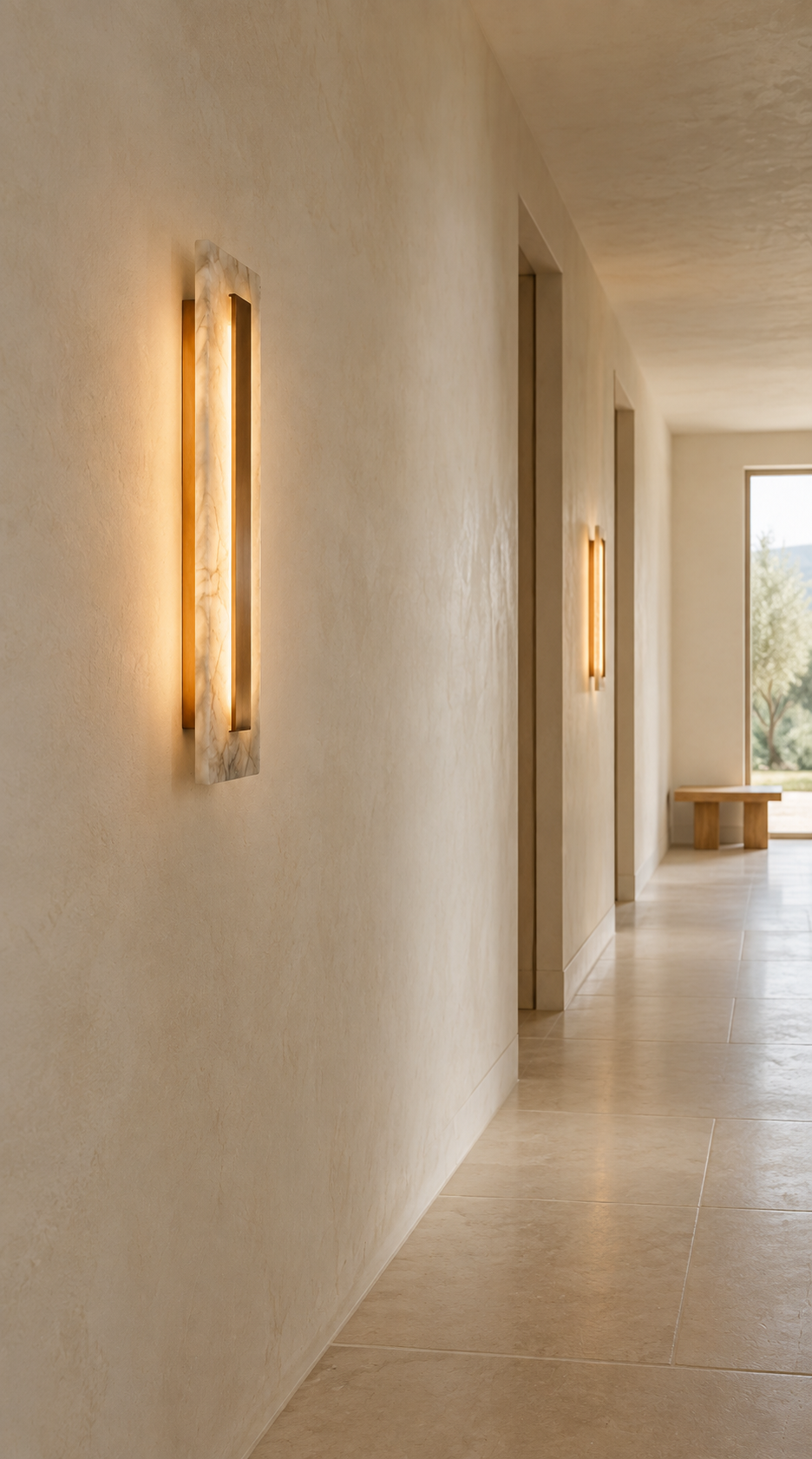 Araco Lumière Frozen Ray Alabaster Wall Light
