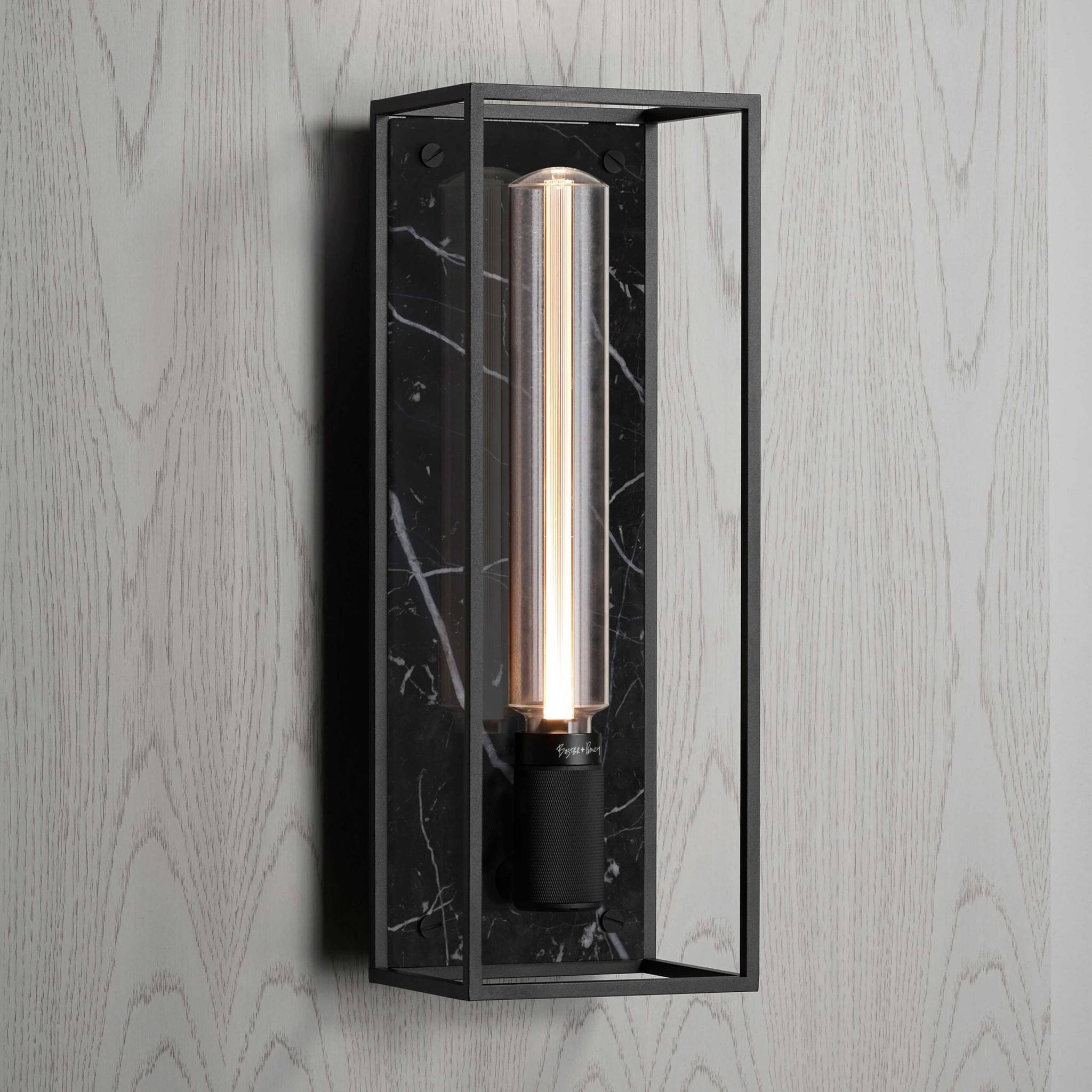 Buster + Punch Caged Wall Light Large Black Marble luxury wall light by Araco Interiors