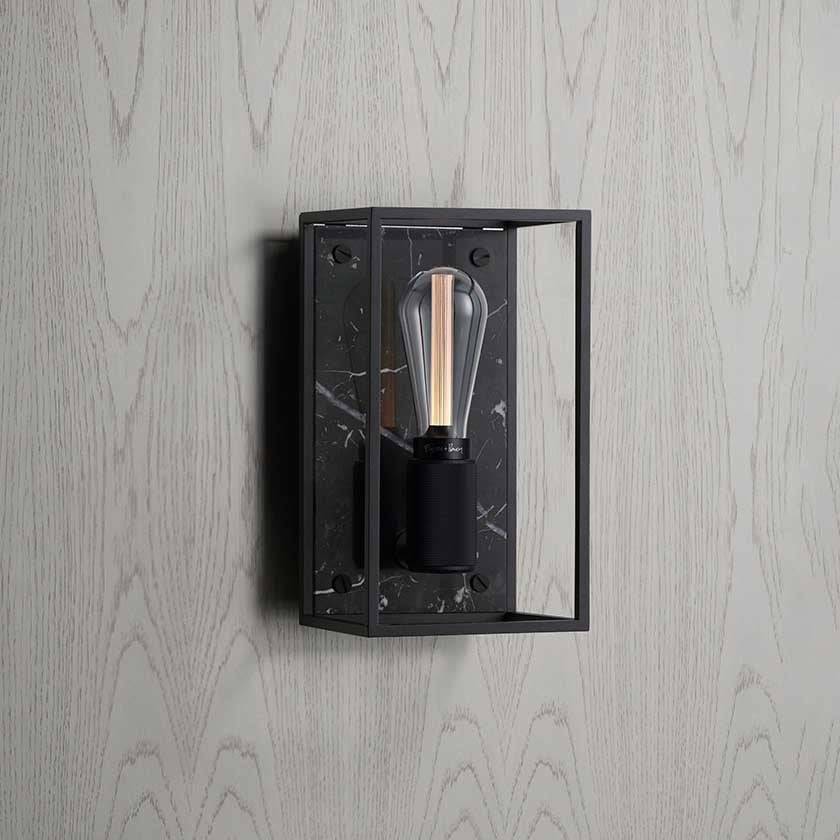 Buster + Punch Caged Wall Light Medium Black Marble luxury wall light by Araco Interiors