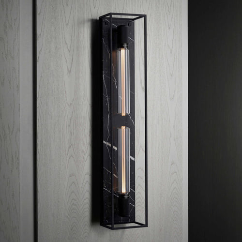 Buster + Punch Caged Wall Light X-Large Black Marble luxury wall light by Araco Interiors