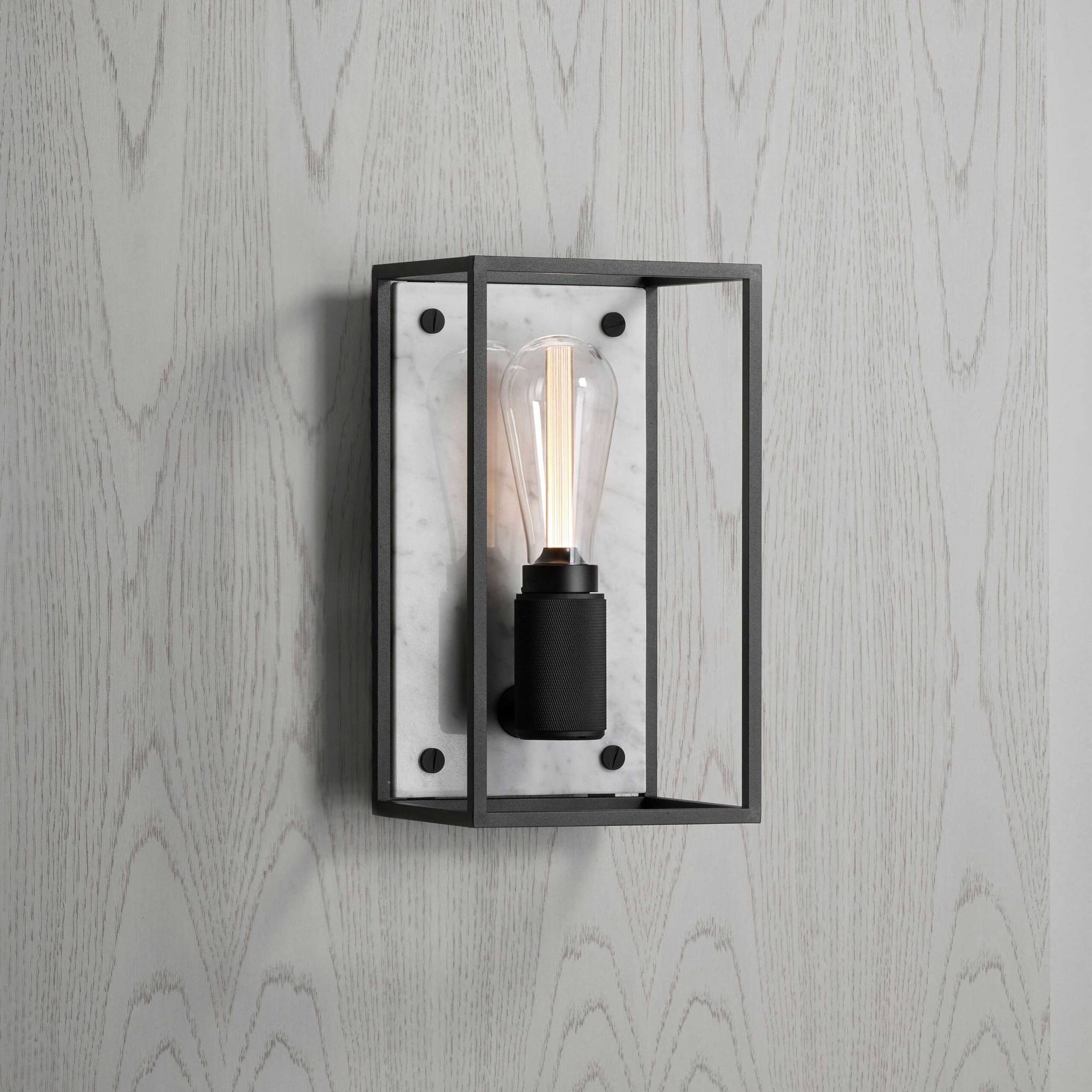 Buster + Punch Caged Wall Light Medium White Marble luxury wall light by Araco Interiors