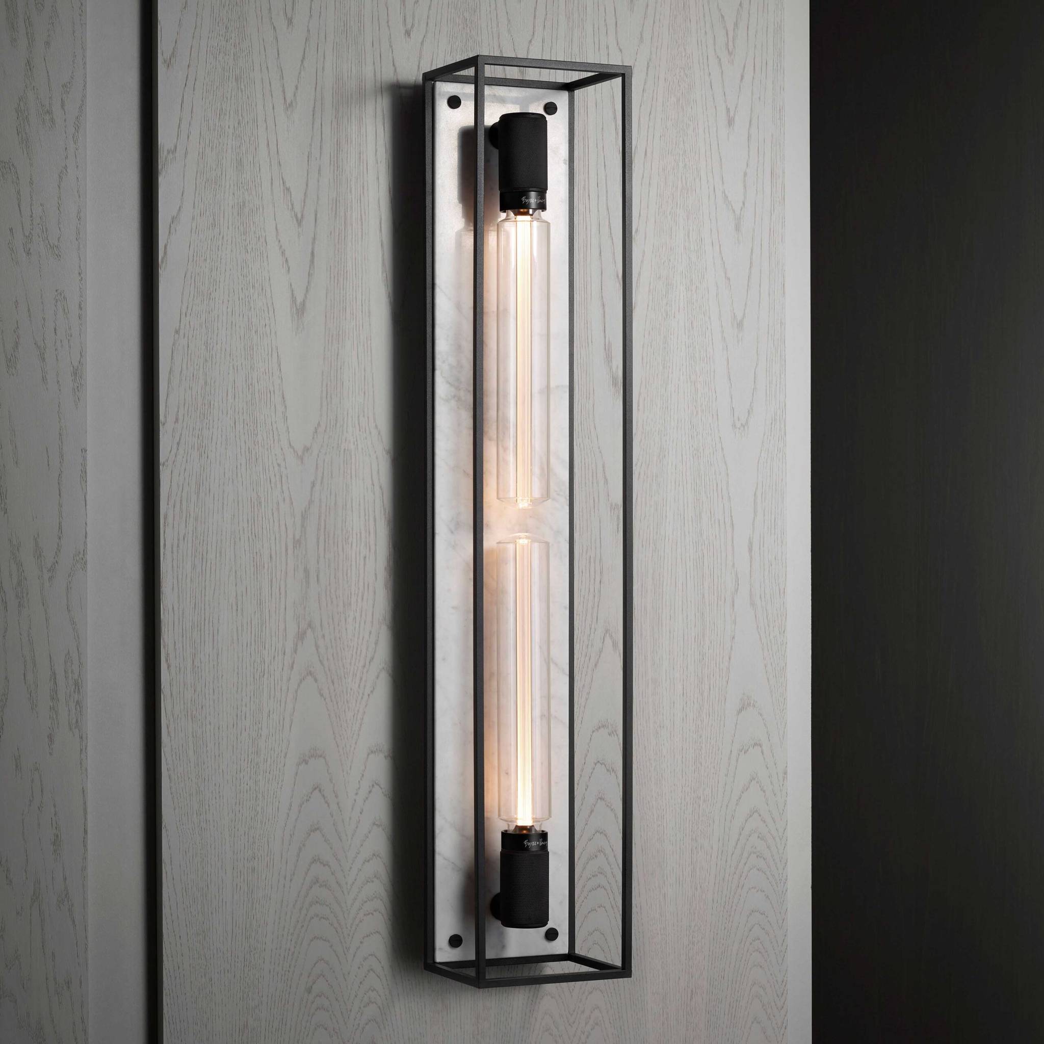 Buster + Punch Caged Wall Light X-Large White Marble luxury wall light by Araco Interiors