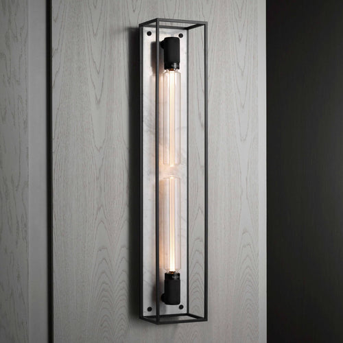 Buster + Punch Caged Wall Light X-Large White Marble luxury wall light by Araco Interiors
