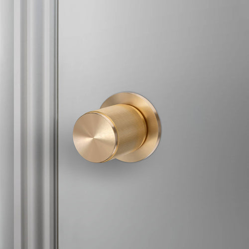 Buster + Punch Door Knob Set Linear Knurl Brass by Araco Interiors