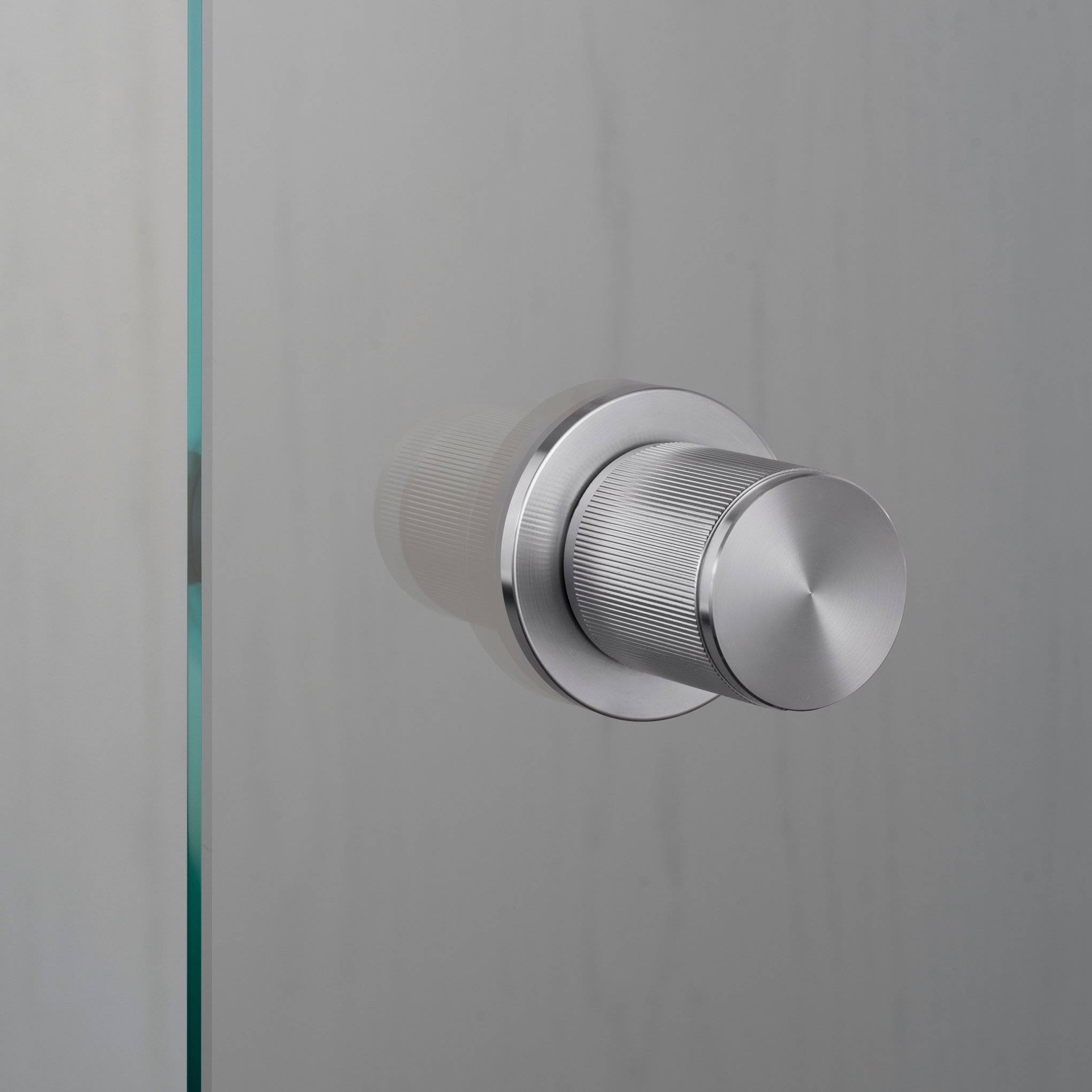 Buster + Punch Fixed Door Knob Single-Sided Linear in Steel
