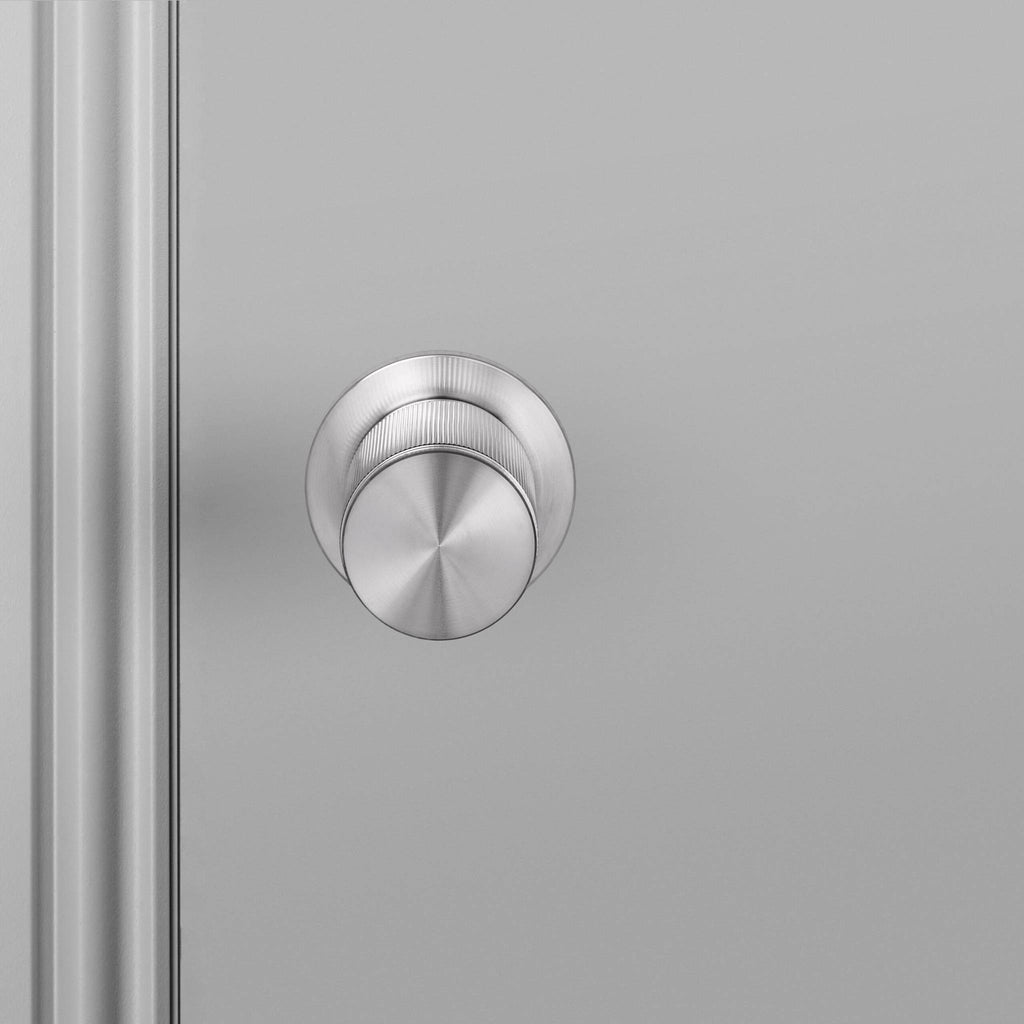 Buster + Punch Fixed Door Knob Double-Sided Linear in Steel detail
