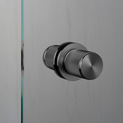Buster + Punch Fixed Door Knob Double-Sided Linear in Gun Metal