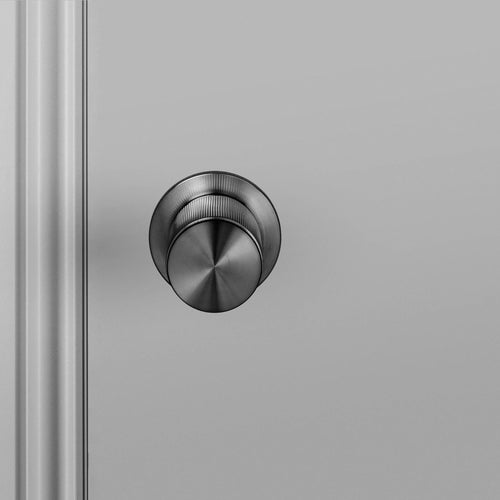 Buster + Punch Fixed Door Knob Double-Sided Linear in Gun Metal detail