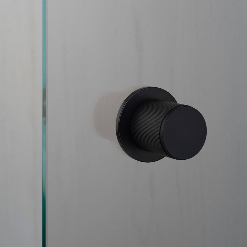 Buster + Punch Fixed Door Knob Single-Sided Linear in Welders Black
