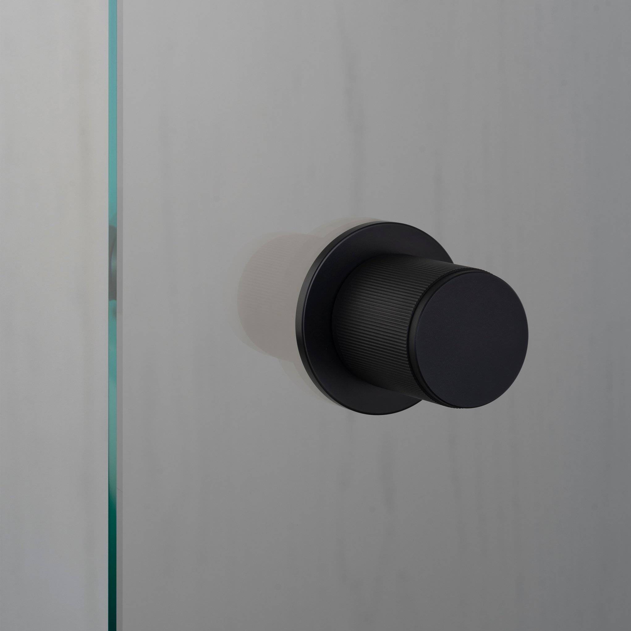 Buster + Punch Fixed Door Knob Single-Sided Linear in Welders Black