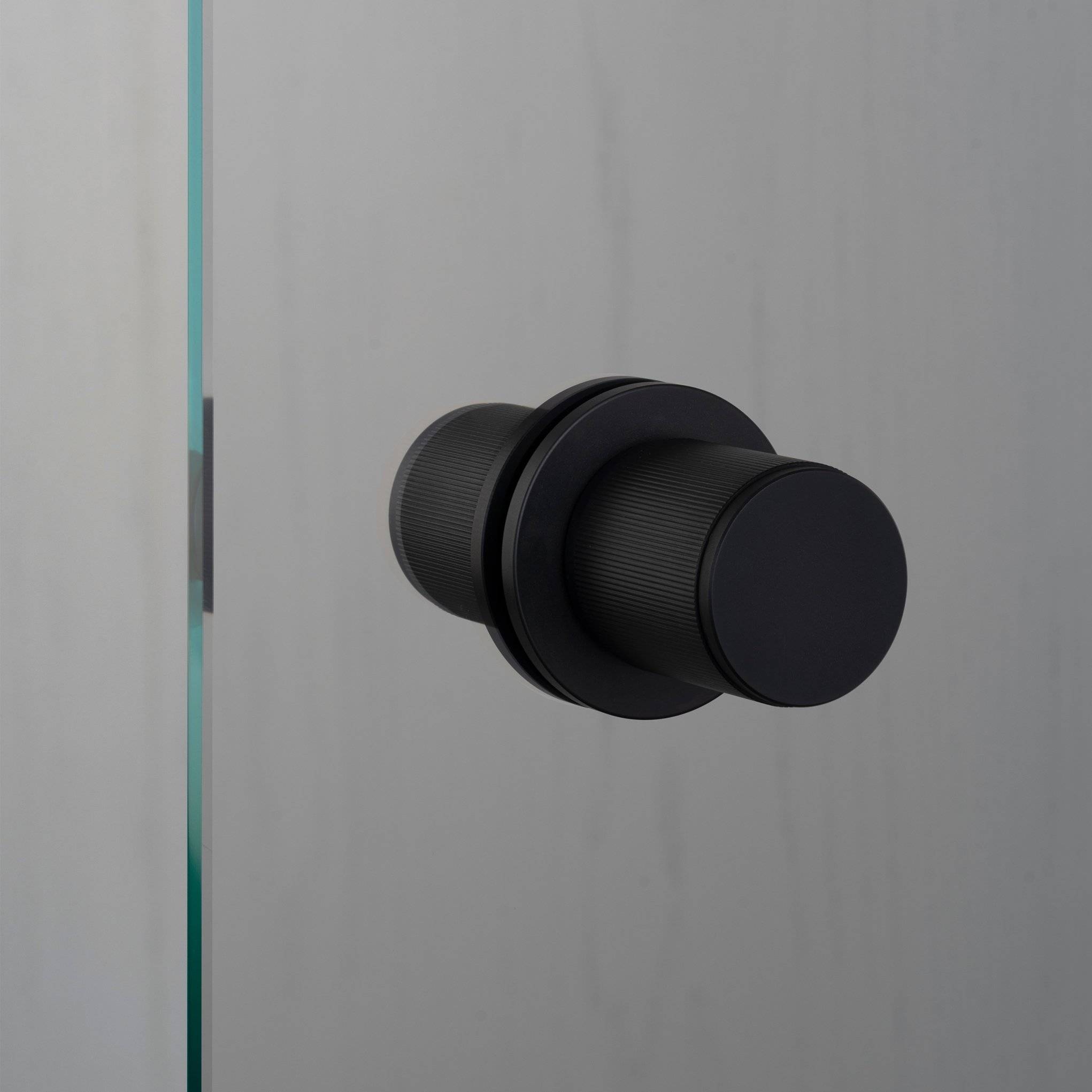 Buster + Punch Fixed Door Knob Double-Sided Linear in Welders Black