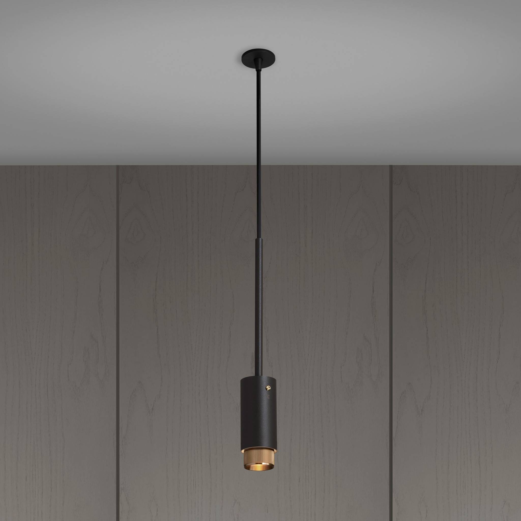 Buster + Punch Exhaust Pendant, linear knurl, graphite
