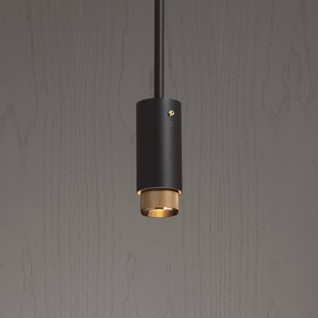 Buster + Punch Exhaust Pendant, linear knurl, graphite detail