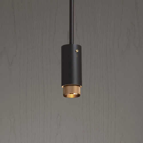 Buster + Punch Exhaust Pendant, linear knurl, graphite detail