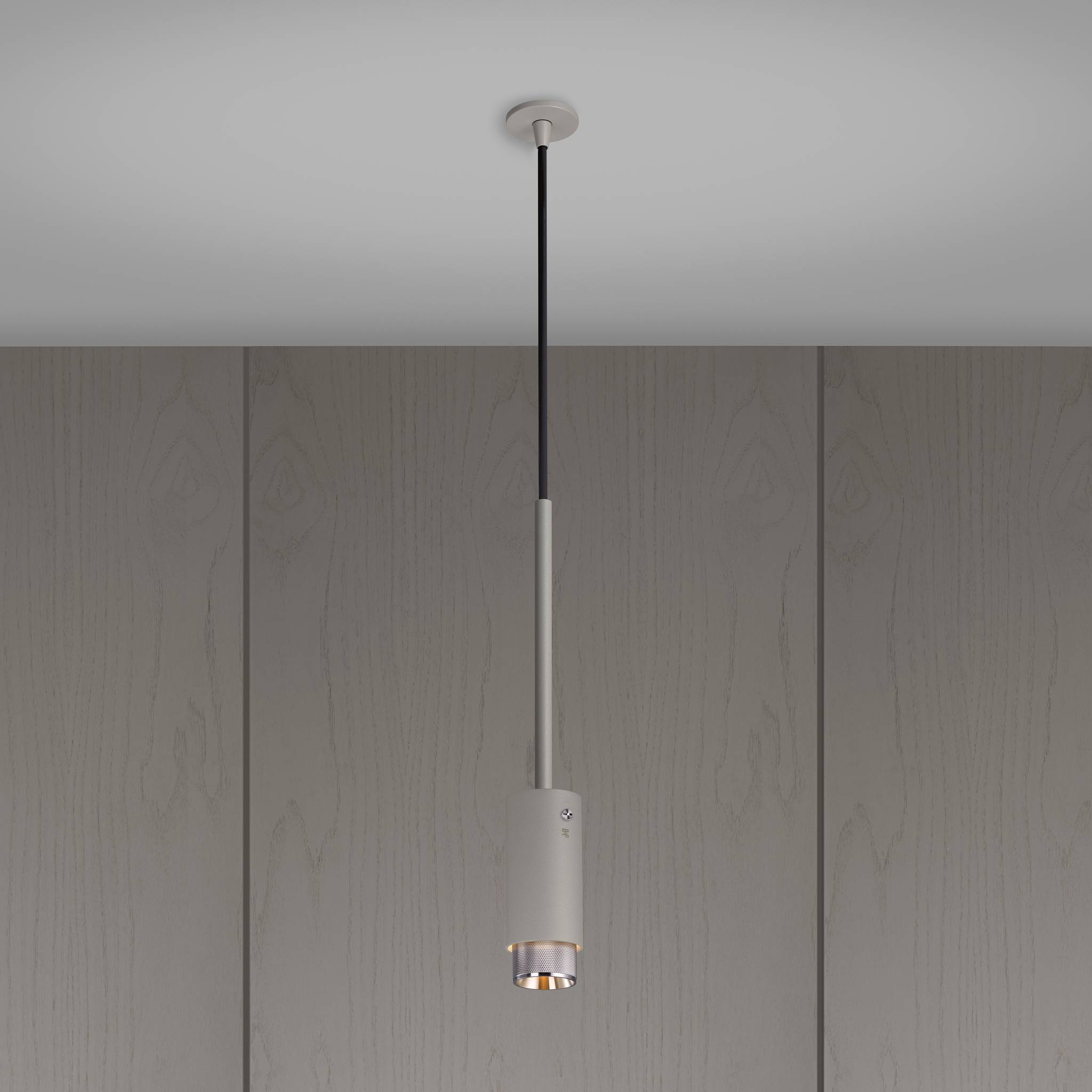 Buster + Punch Exhaust Pendant, cross knurl, stone with steel detail