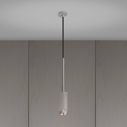 Buster + Punch Exhaust Pendant, cross knurl, stone with steel detail