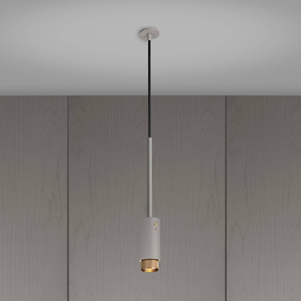 Buster + Punch Exhaust Pendant, linear knurl, stone