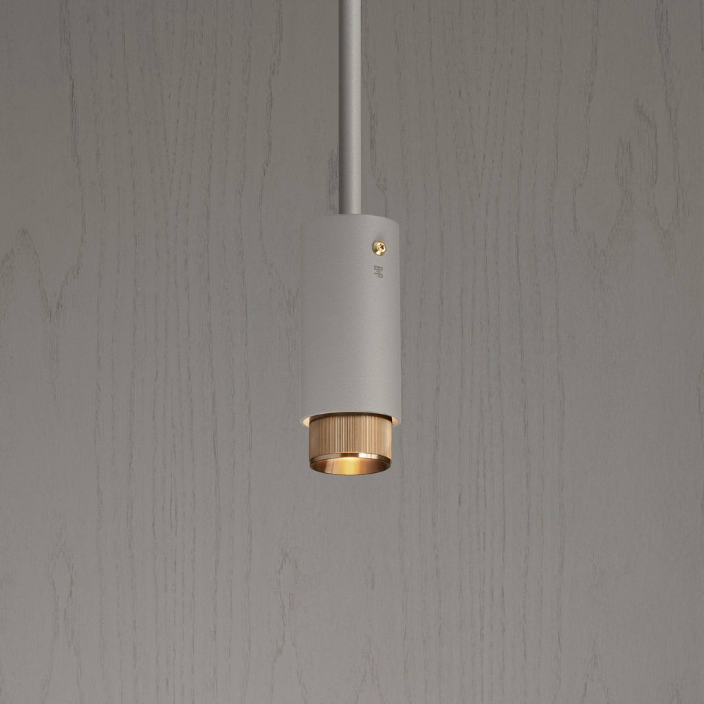 Buster + Punch Exhaust Pendant, linear knurl, stone detail