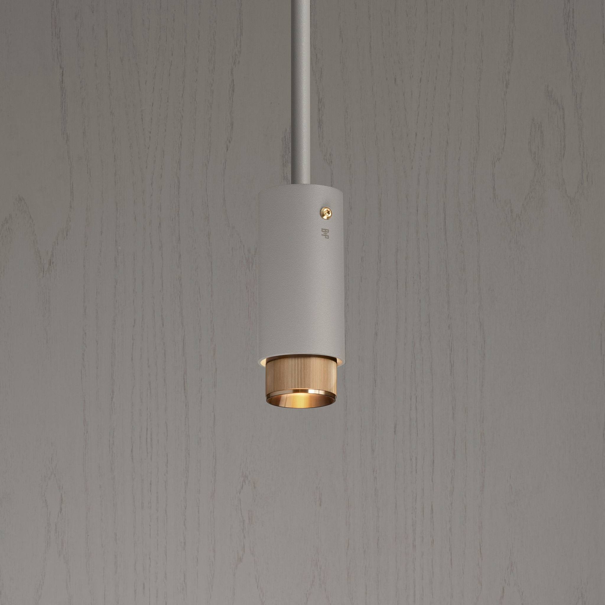 Buster + Punch Exhaust Pendant, linear knurl, stone detail