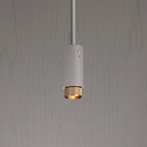 Buster + Punch Exhaust Pendant, linear knurl, stone detail