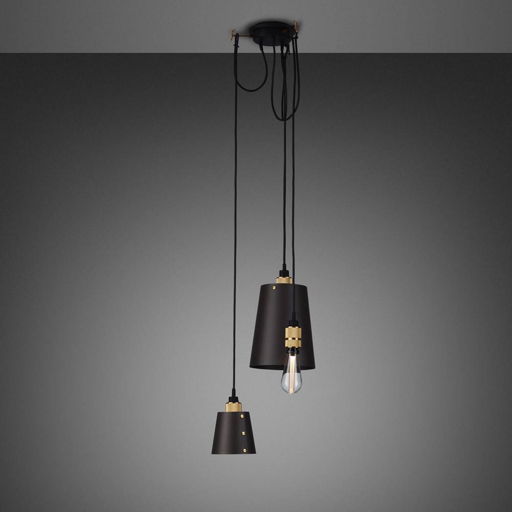 Buster + Punch Hooked 3.0 Mix Graphite chandelier with Brass pendants