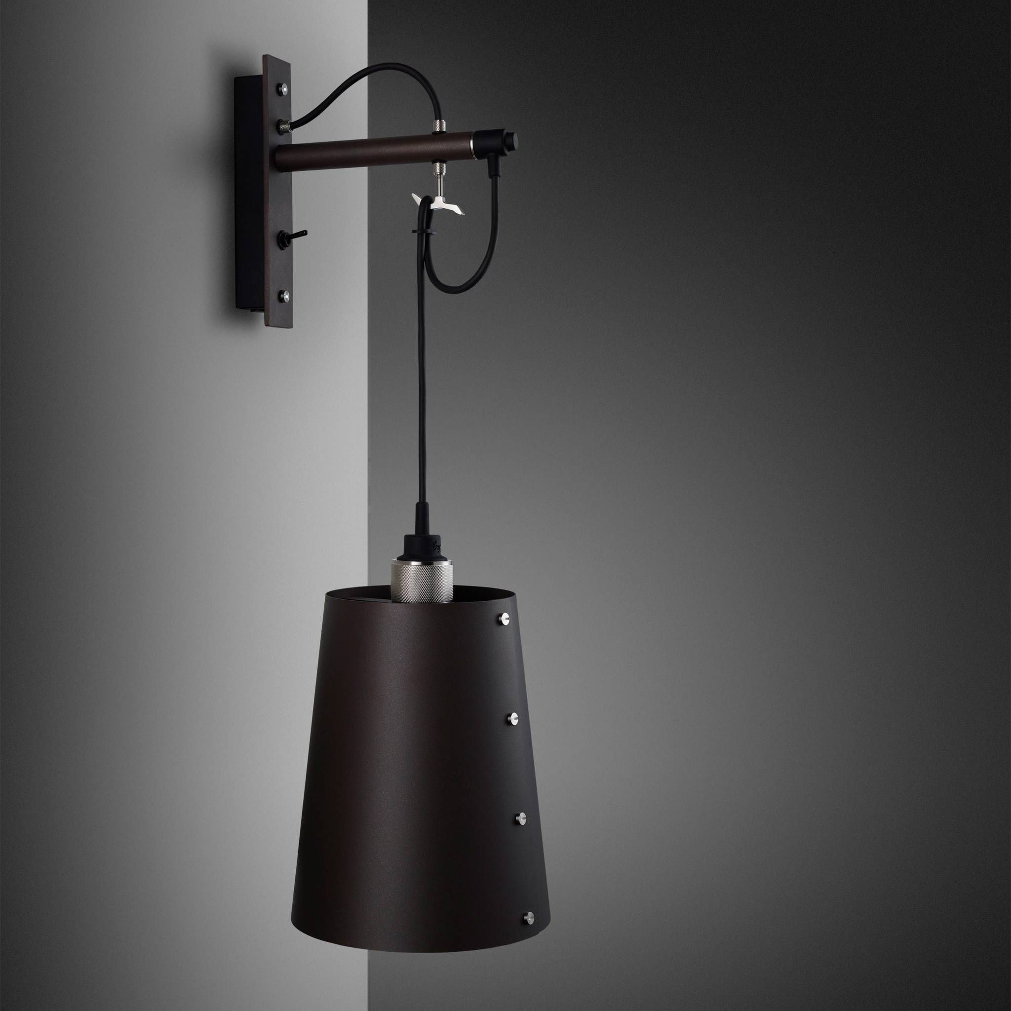 Buster + Punch Hooked Wall Light Large Graphite Steel luxury wall light by Araco Interiors
