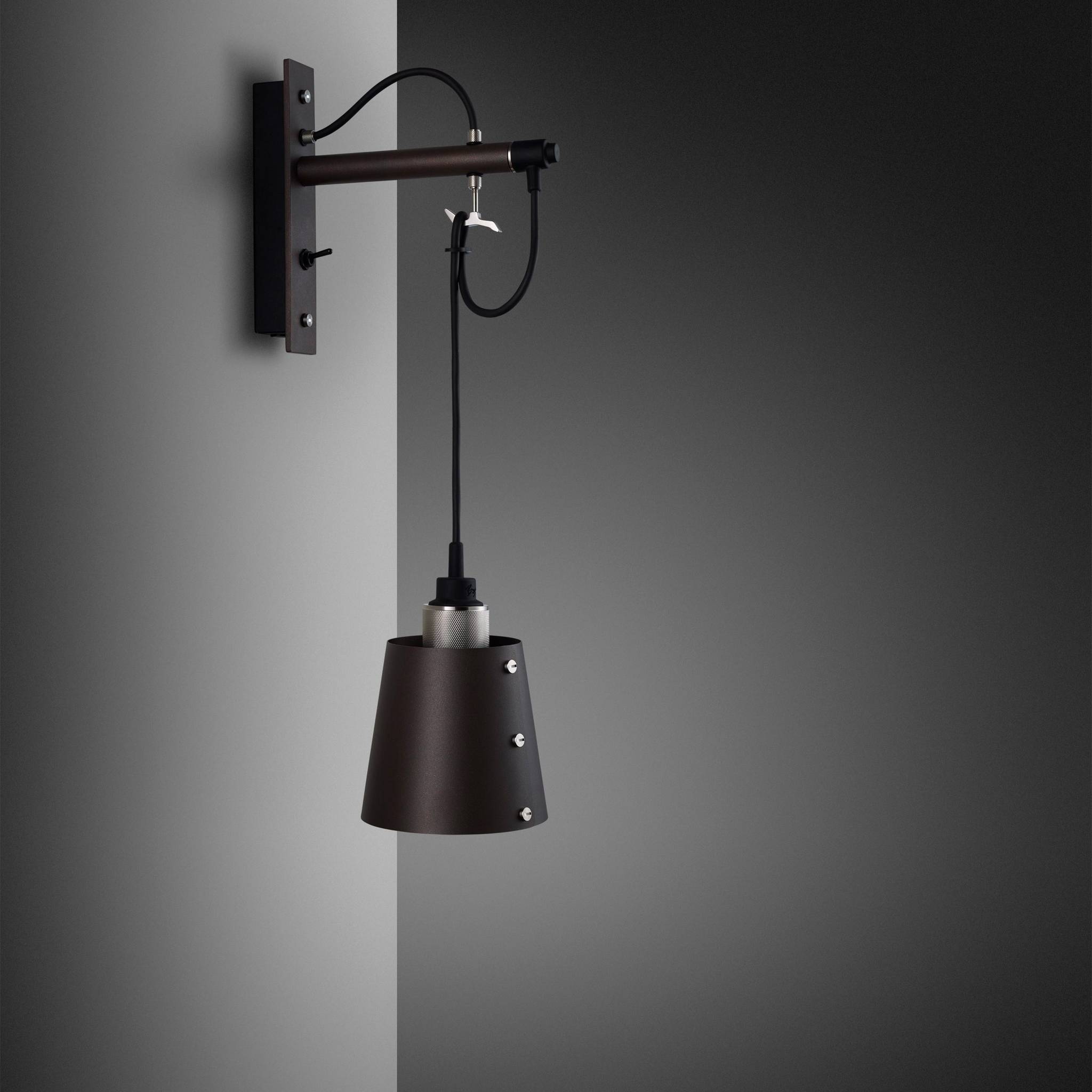 Buster + Punch Hooked Wall Light Small Graphite Steel luxury wall light by Araco Interiors