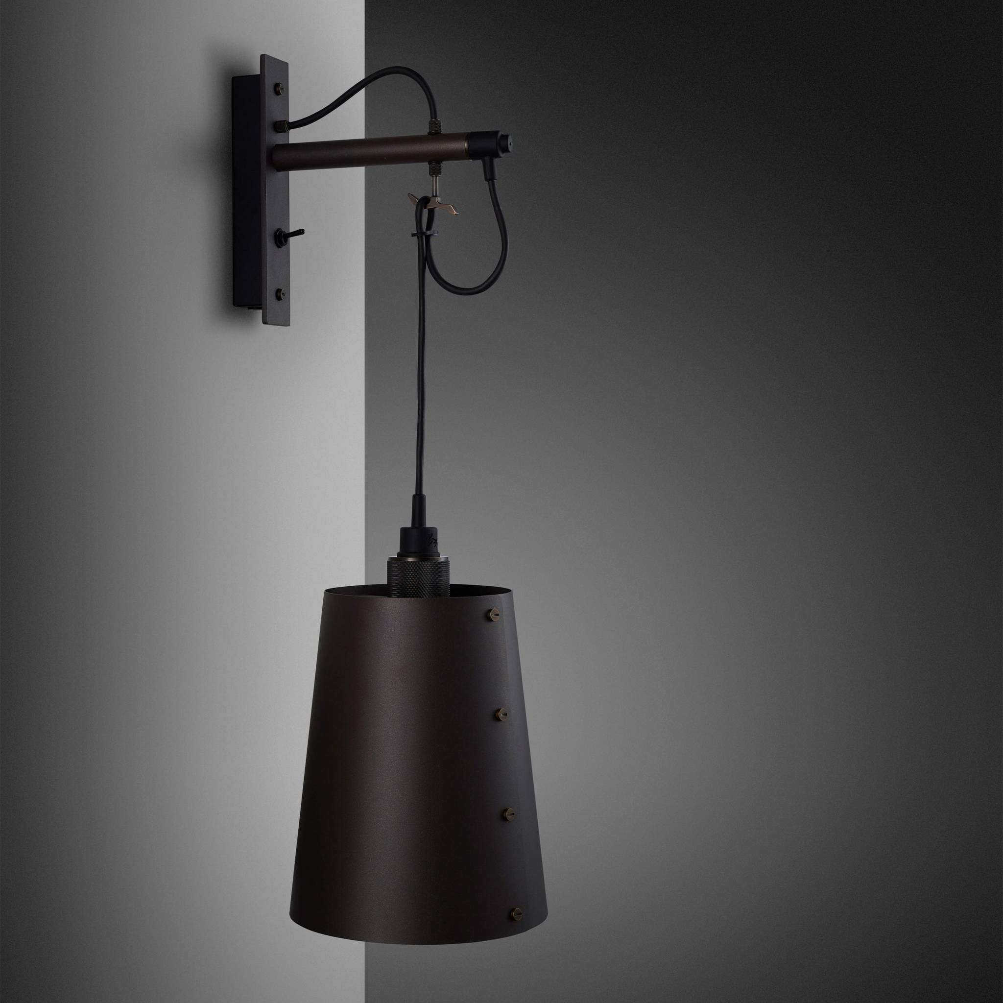 Buster + Punch Hooked Wall Light Large Graphite Smoked Bronze luxury wall light by Araco Interiors