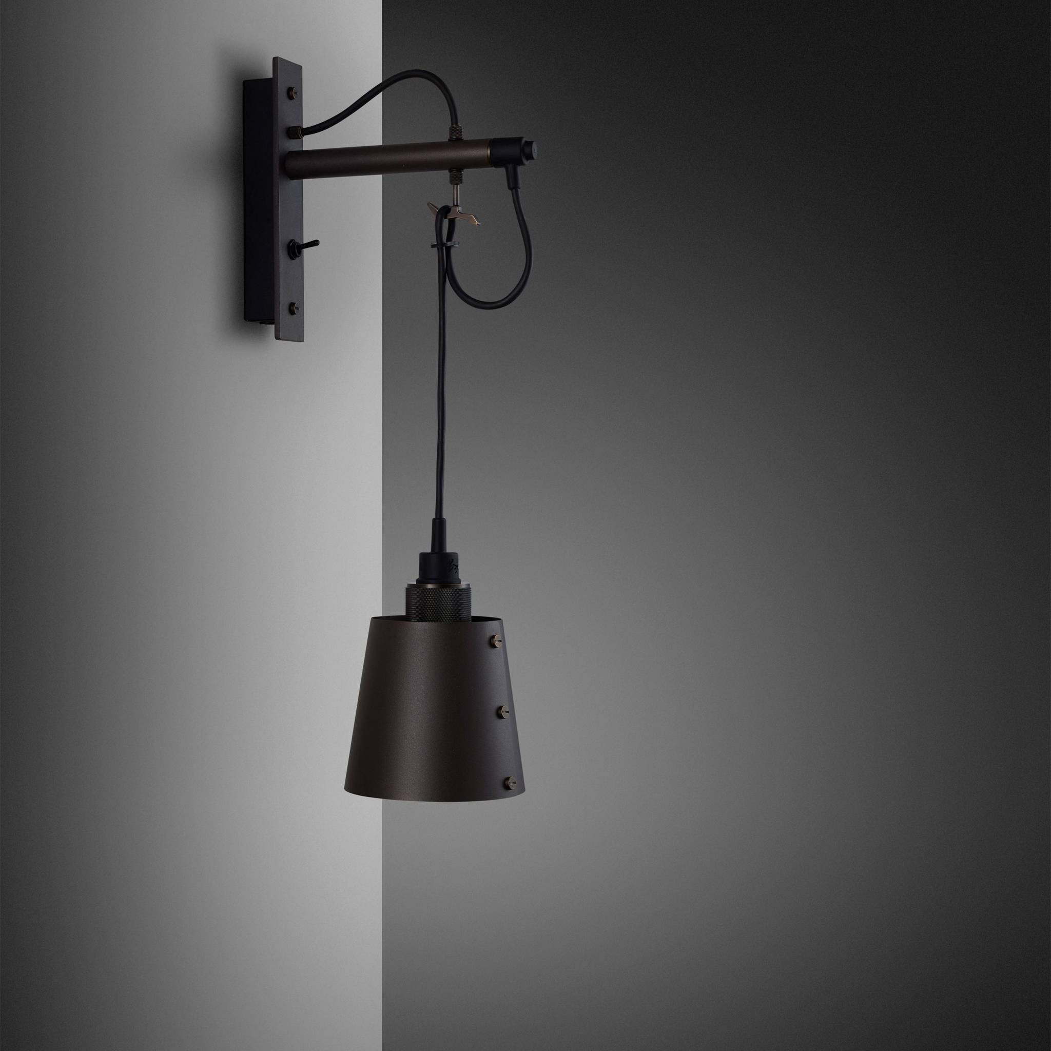 Buster + Punch Hooked Wall Light Small Graphite Smoked Bronze luxury wall light by Araco Interiors