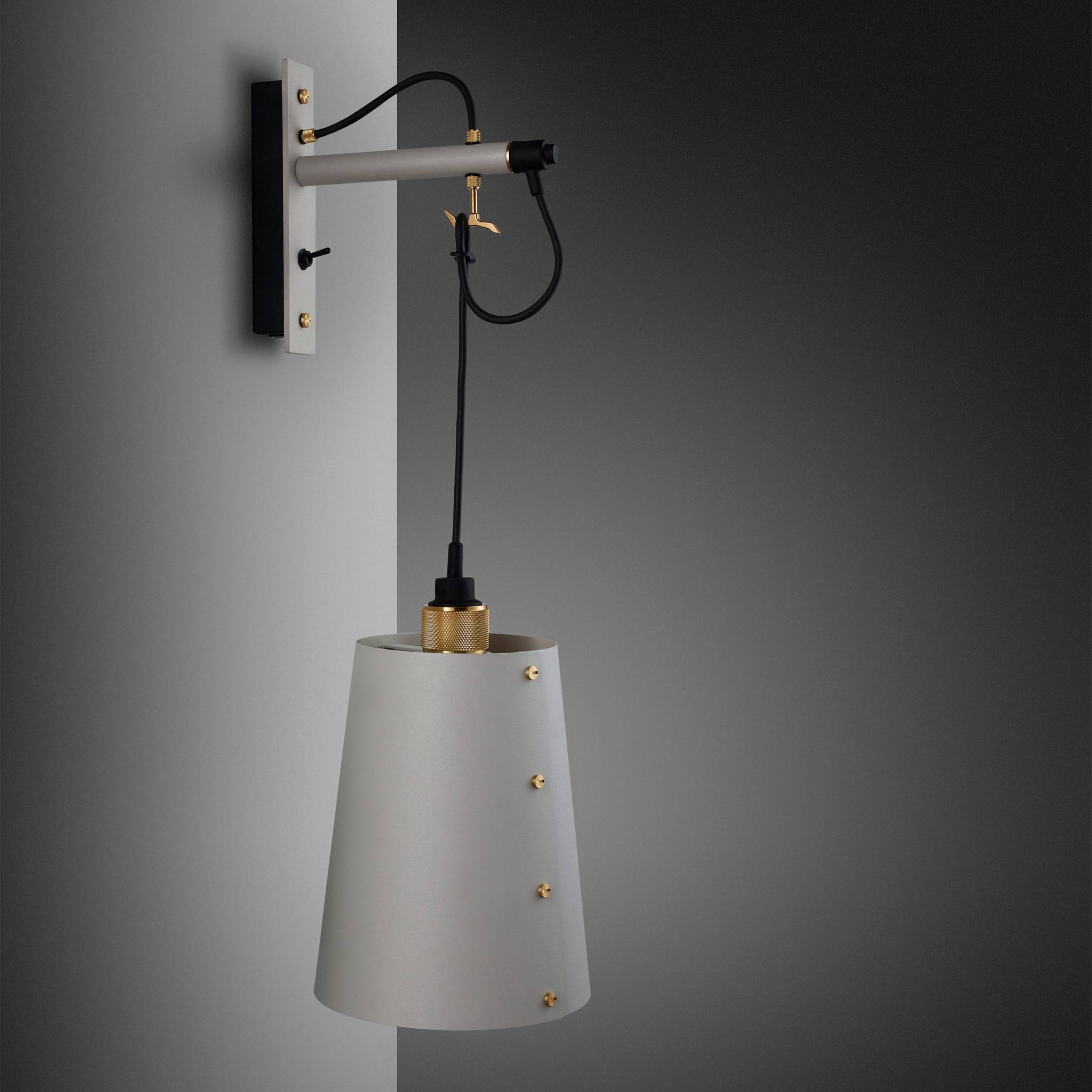 Buster + Punch Hooked Wall Light Large, Stone Cord Brass luxury wall light by Araco Interiors