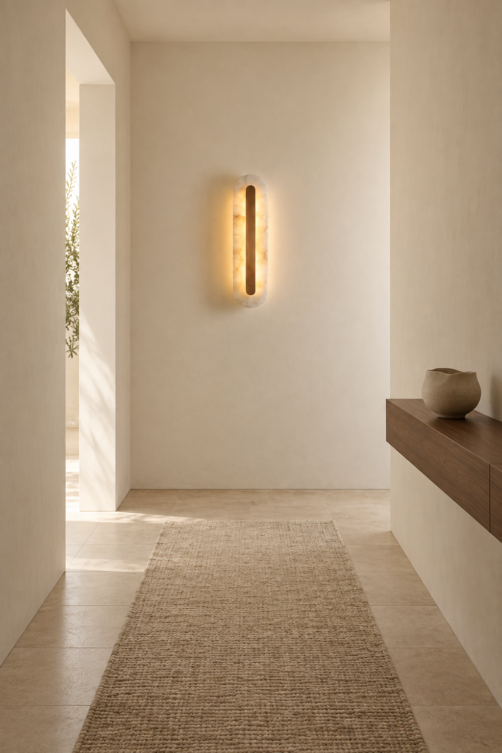Araco Lumière Frozen Rise Alabaster Wall Light