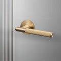 Buster + Punch Door Handle Set — Linear Knurl, Sprung