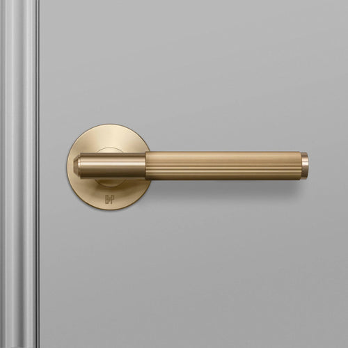 Buster + Punch Door Handle Set Linear Knurl Brass detail by Araco Interiors
