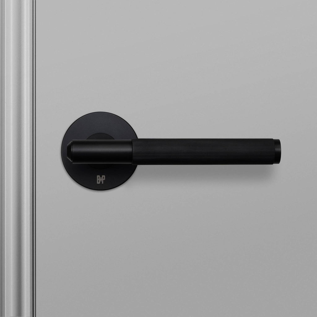 Buster + Punch Door Handle Set Linear Knurl Welders Black detail by Araco Interiors