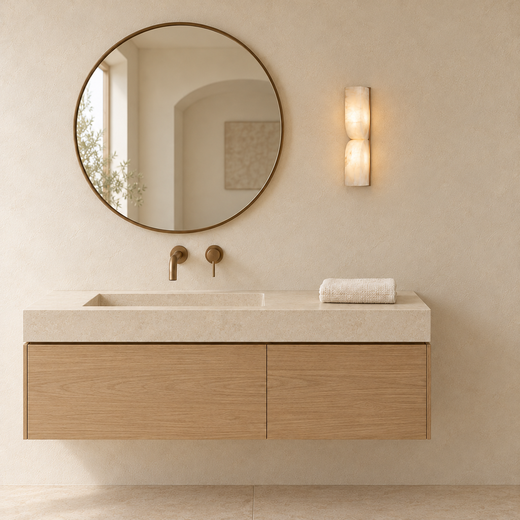 Araco Lumière Frozen Solis Alabaster Wall Light