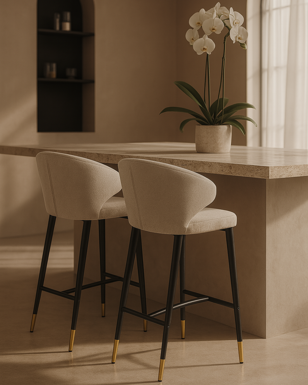 Tommy Franks Bellroy bar stool in light beige