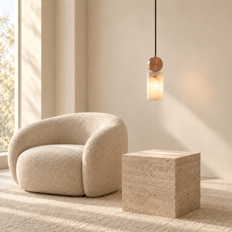 Araco Lumière Frozen Tovi Alabaster LED Pendant Light