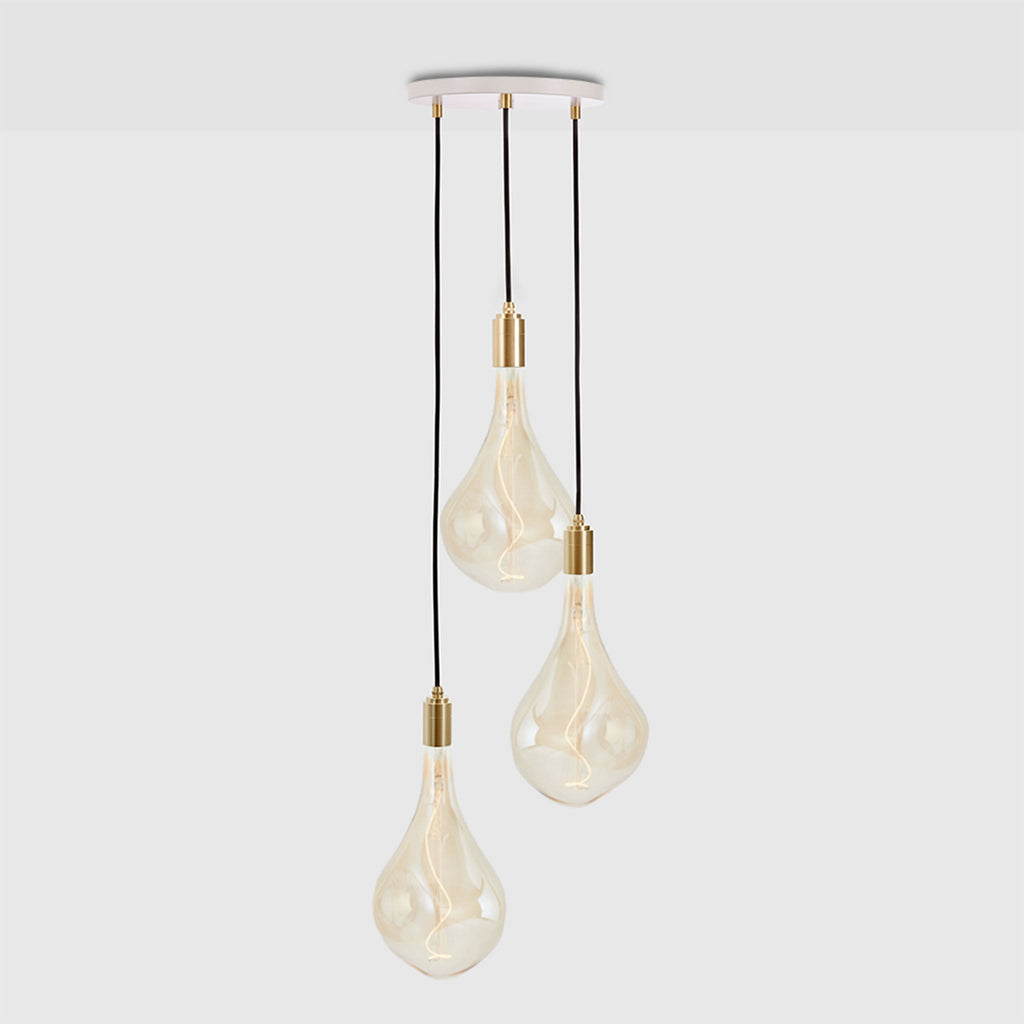 Tala Triple Pendant in Brass + Voronoi III