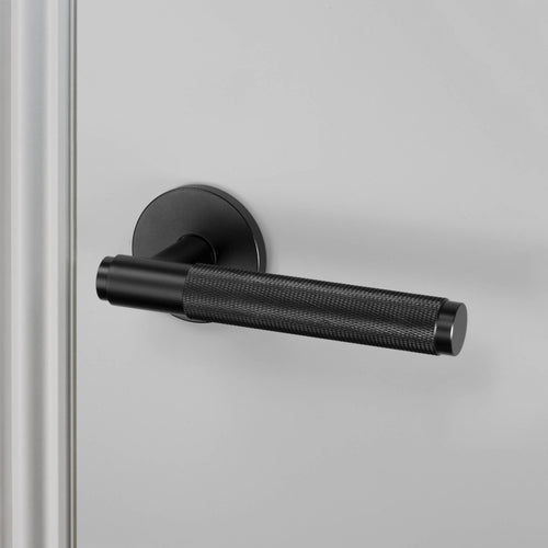 Buster + Punch Door Handle Set Cross Knurl Black by Araco Interiors