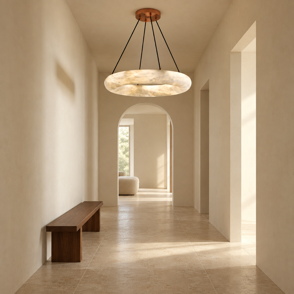 Araco Lumière Frozen Vector Alabaster Pendant Light