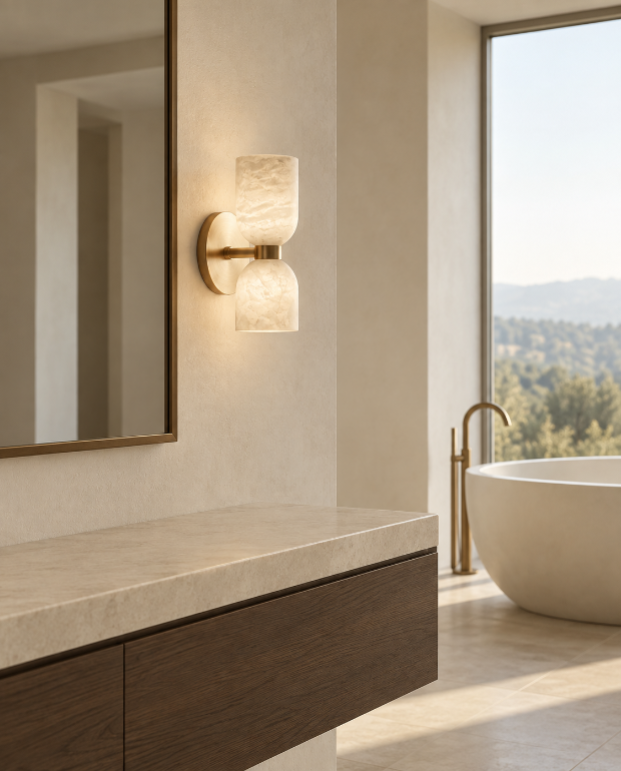 Araco Lumière Frozen Velis Alabaster Wall Light