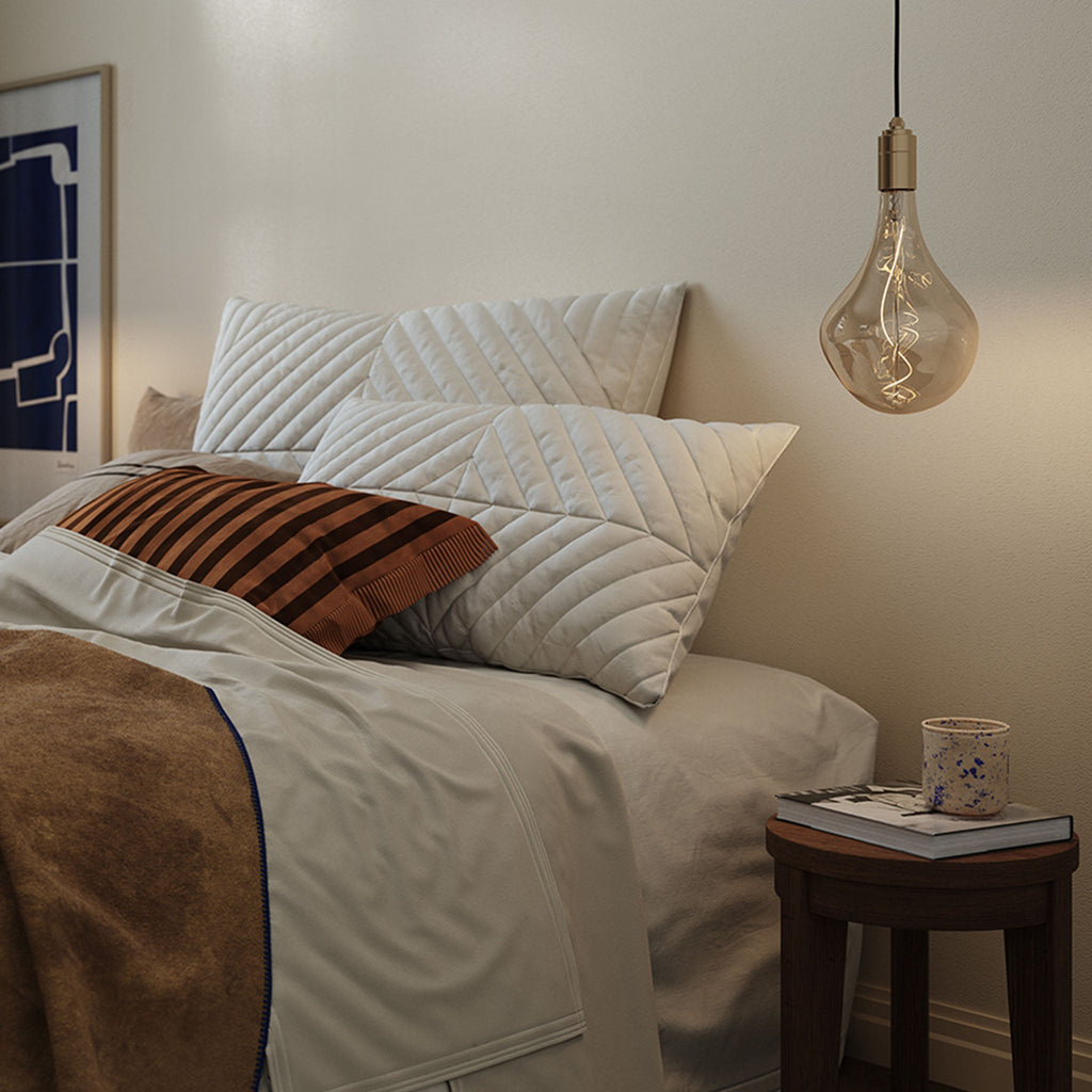 Tala Voronoi II Plug-In Pendant in Brass in a styled interior setting