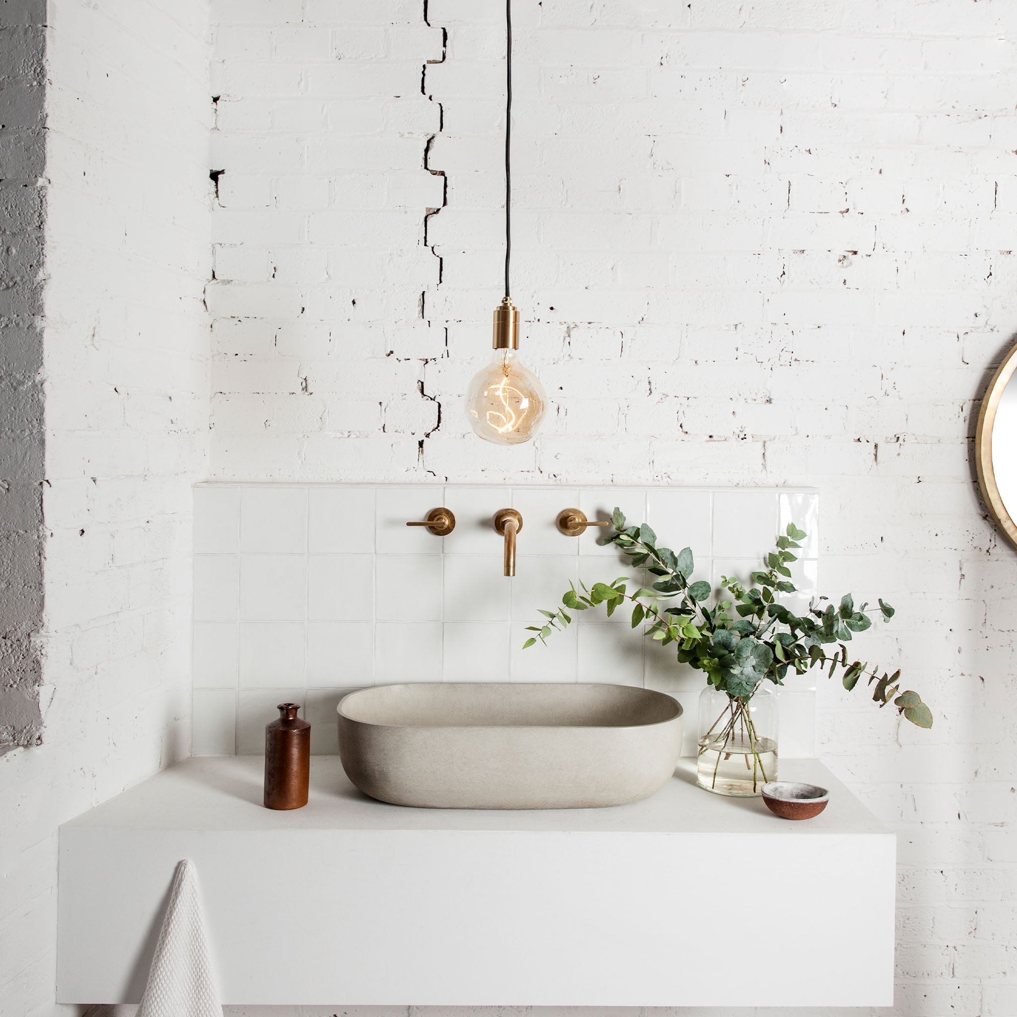 Tala Voronoi I Plug-In Pendant in Brass in a styled interior setting (view 3)