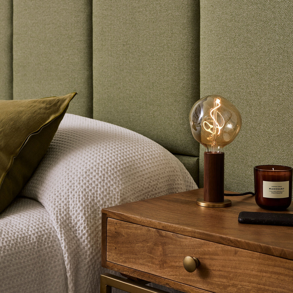 Tala Knuckle Table Lamp in Walnut + Voronoi I (view 3)