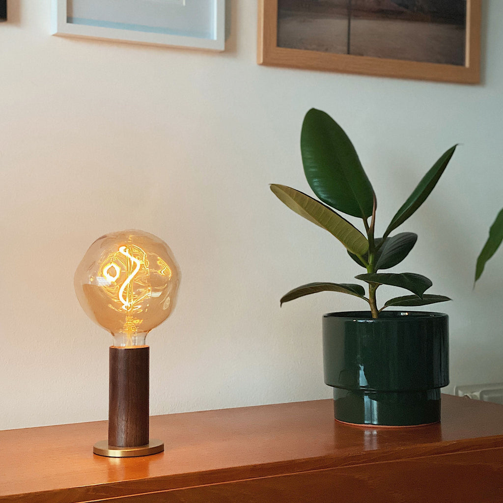 Tala Knuckle Table Lamp in Walnut + Voronoi I